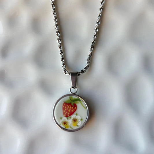 Strawberry | Broken China Necklace