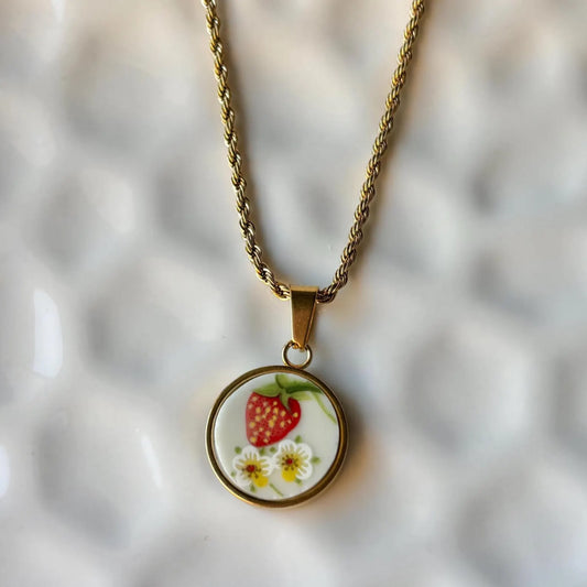 Strawberry | Broken China Necklace