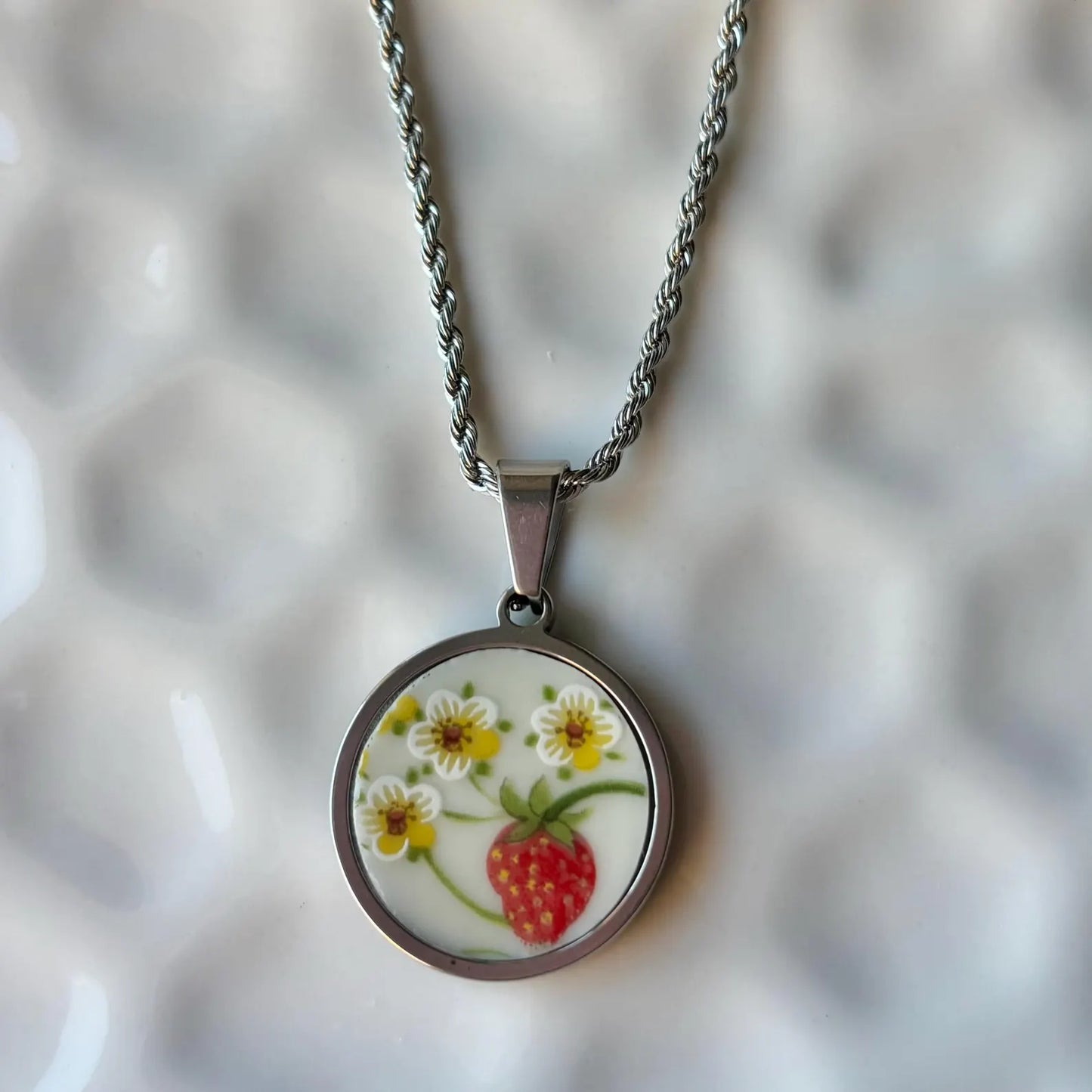 Strawberry | Broken China Necklace