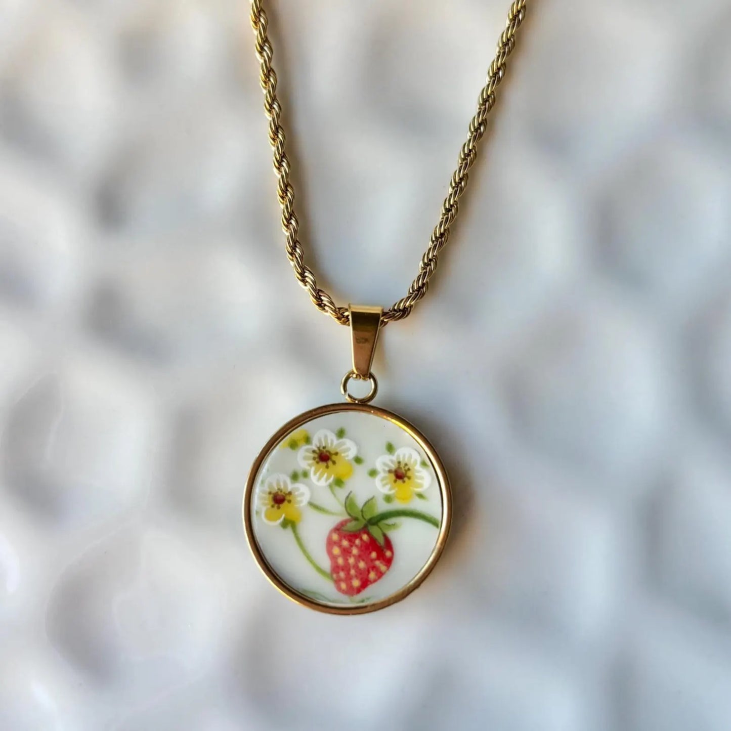 Strawberry | Broken China Necklace