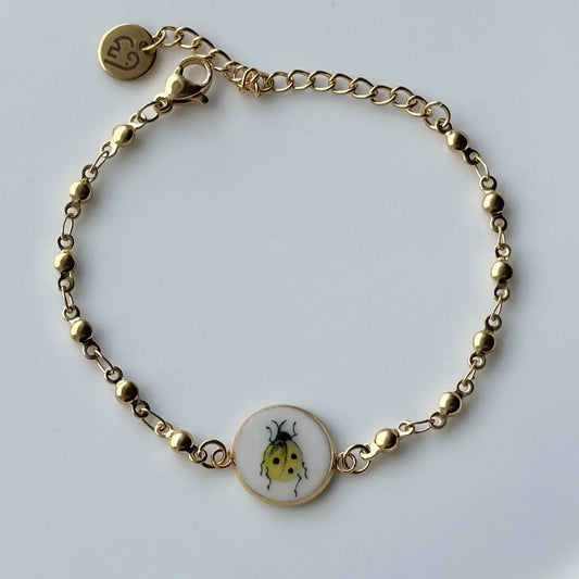 Beetle Bracelet | Vintage Broken China Jewelry