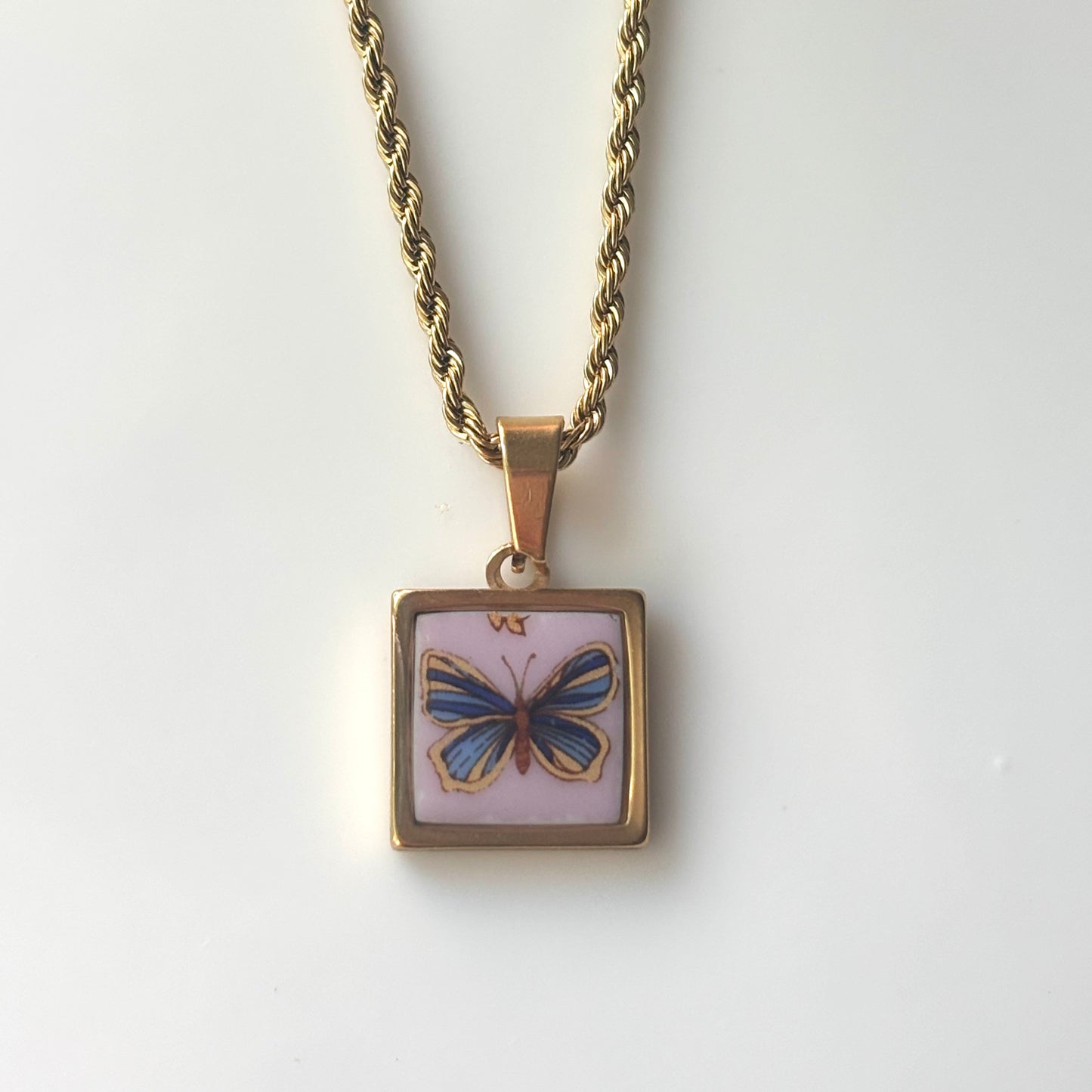Butterfly Necklace Square | Versace Broken Plate Jewelry
