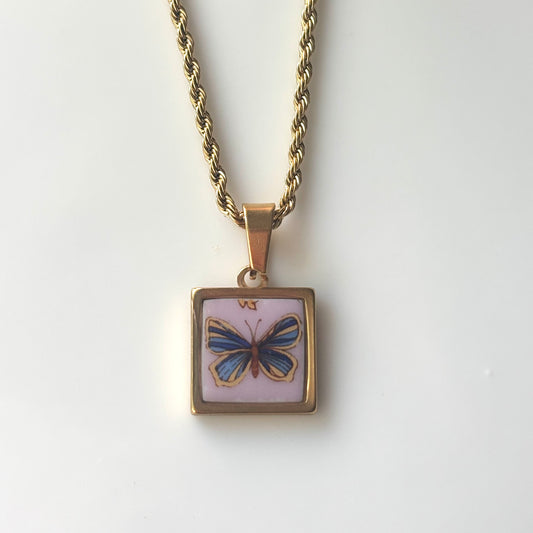 Butterfly Necklace Square | Versace Broken Plate Jewelry