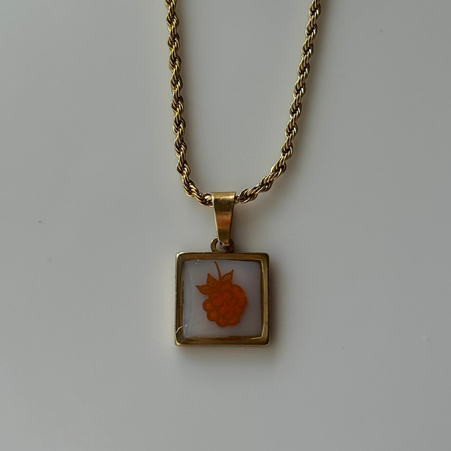 Raspberry Necklace | Broken Pyrex Jewelry | Harvest Home