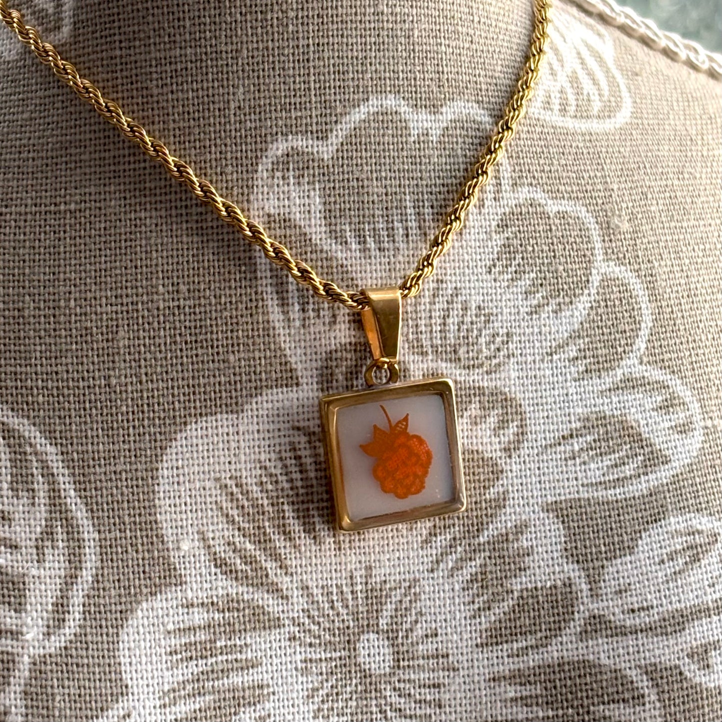 Raspberry Necklace | Broken Pyrex Jewelry | Harvest Home