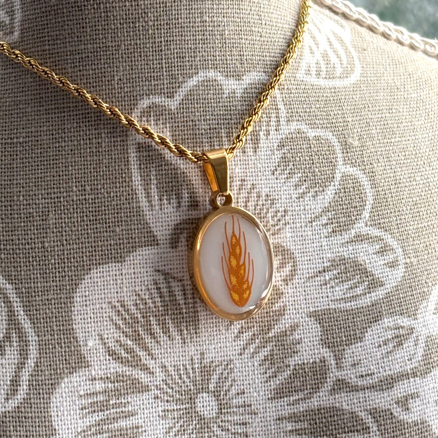 Wheat Necklace | Broken Pyrex Jewelry | Harvest Home