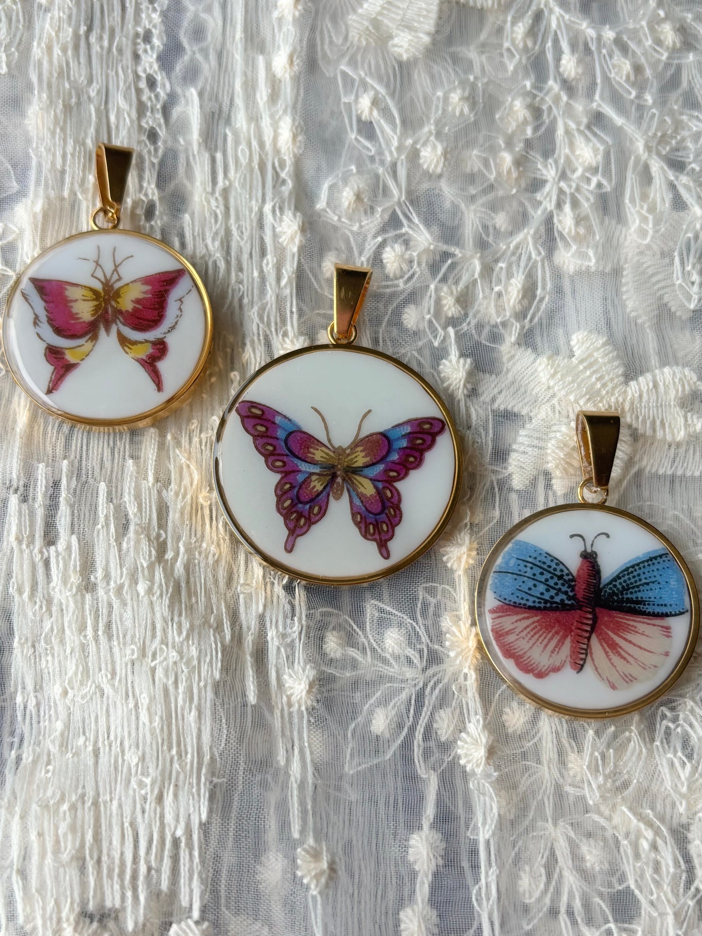 Butterfly Necklace III | Vintage Broken China Jewelry