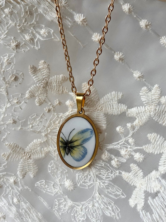 Butterfly Necklace VI | Vintage Broken China Jewelry