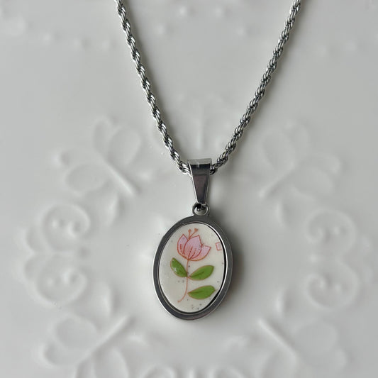 Pink Flower - Country Home Collection Silver