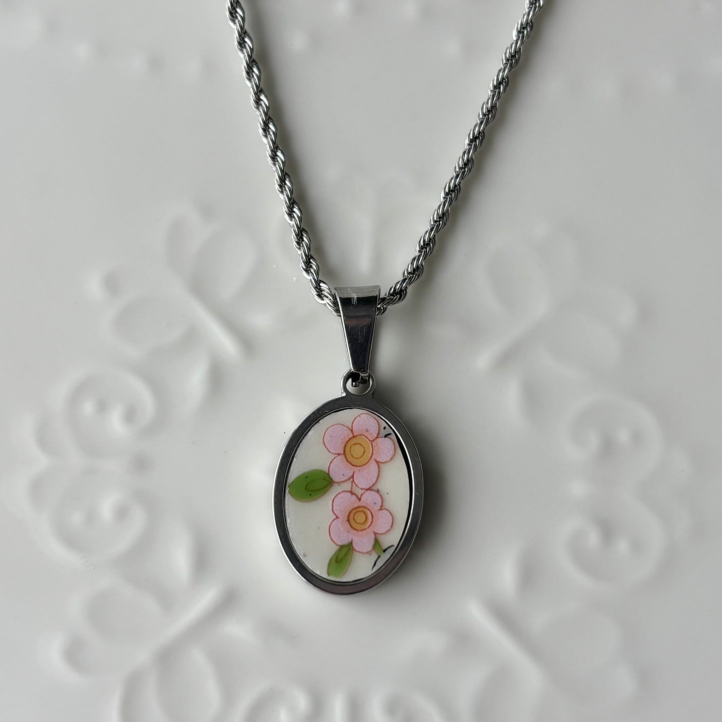 Pink Flowers - Country Home Collection Silver