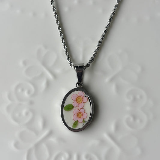 Pink Flowers - Country Home Collection Silver