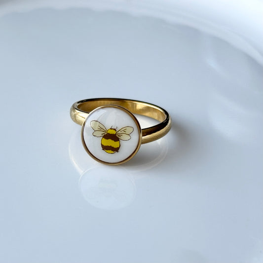 Bee Adjustable Ring | Broken China Jewelry