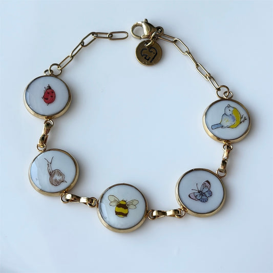 Springtime Garden Bracelet| Broken China Jewelry