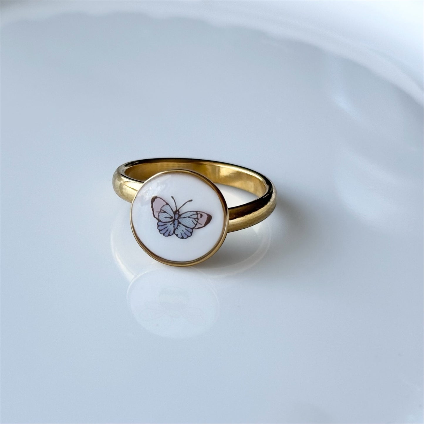 Butterfly Adjustable Ring | Broken China Jewelry