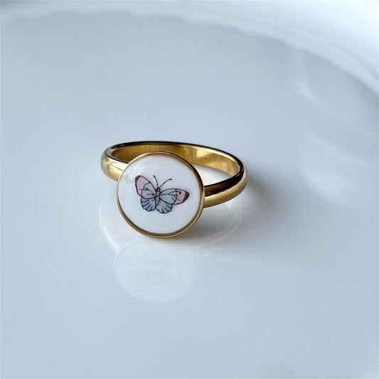 Butterfly Adjustable Ring | Broken China Jewelry