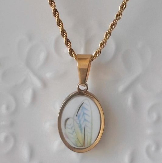 Bee Wing Vintage Broken Porcelain Necklace