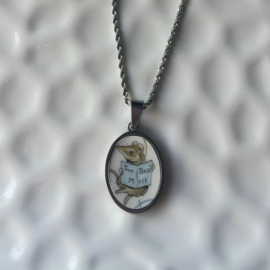 Two Bad Mice Peter Rabbit Vintage Broken China Necklace