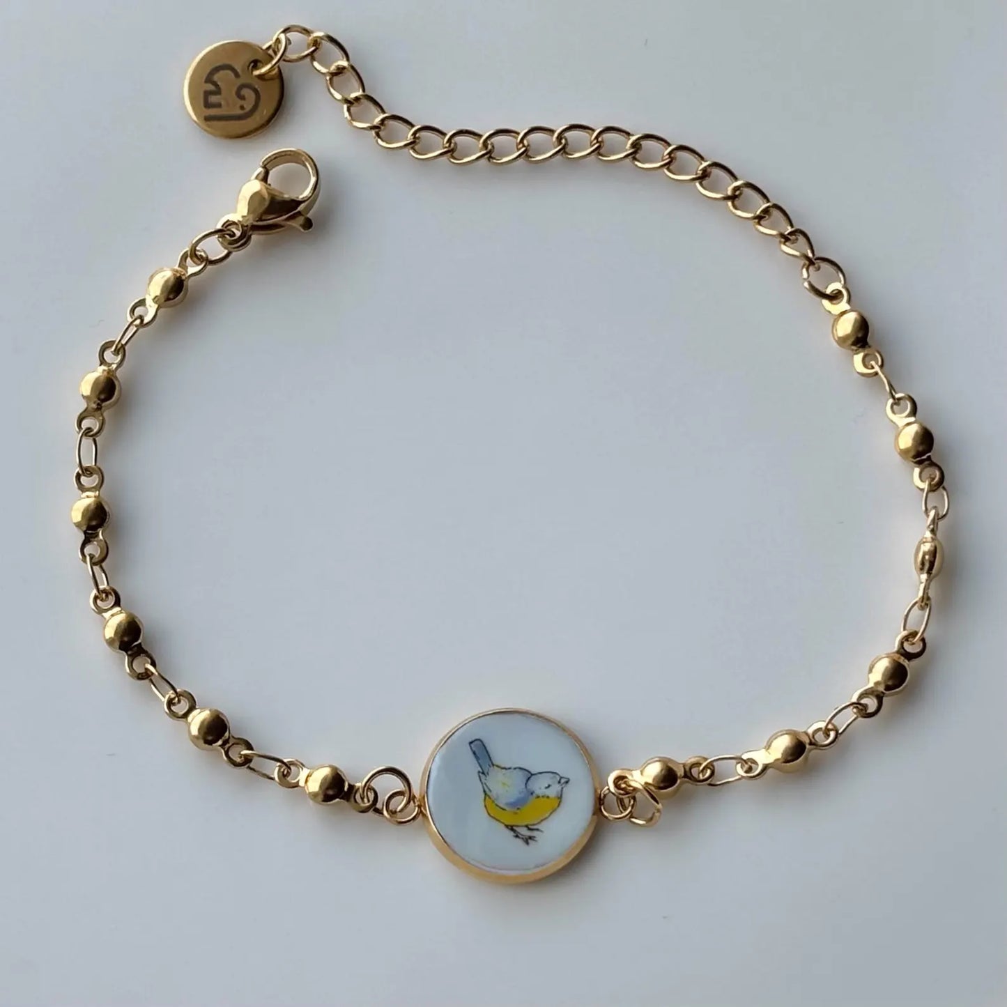 Springtime Garden Bird Bracelet | Broken China Jewelry
