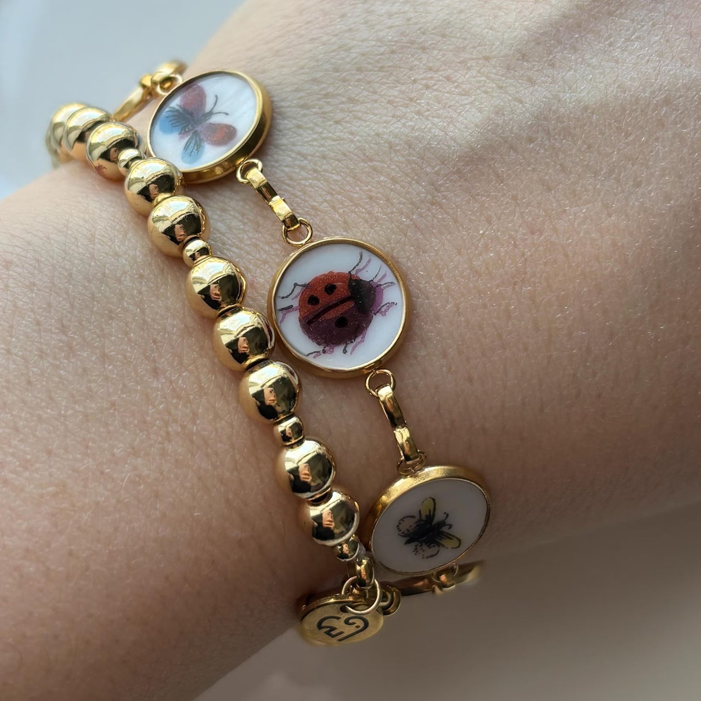 Springtime Charm Bracelet | Vintage Broken China Jewelry