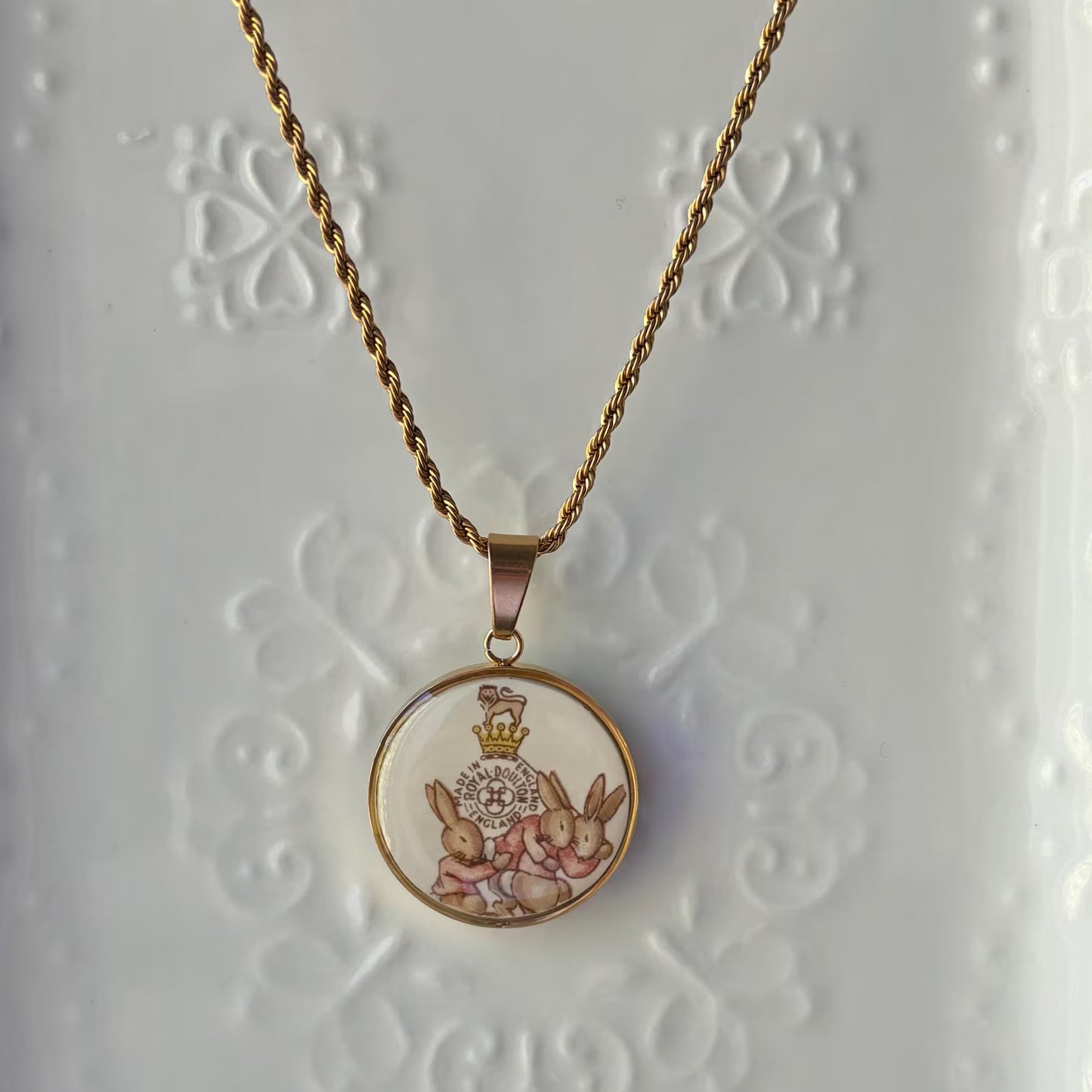 Bunnykins Vintage Broken China Necklace