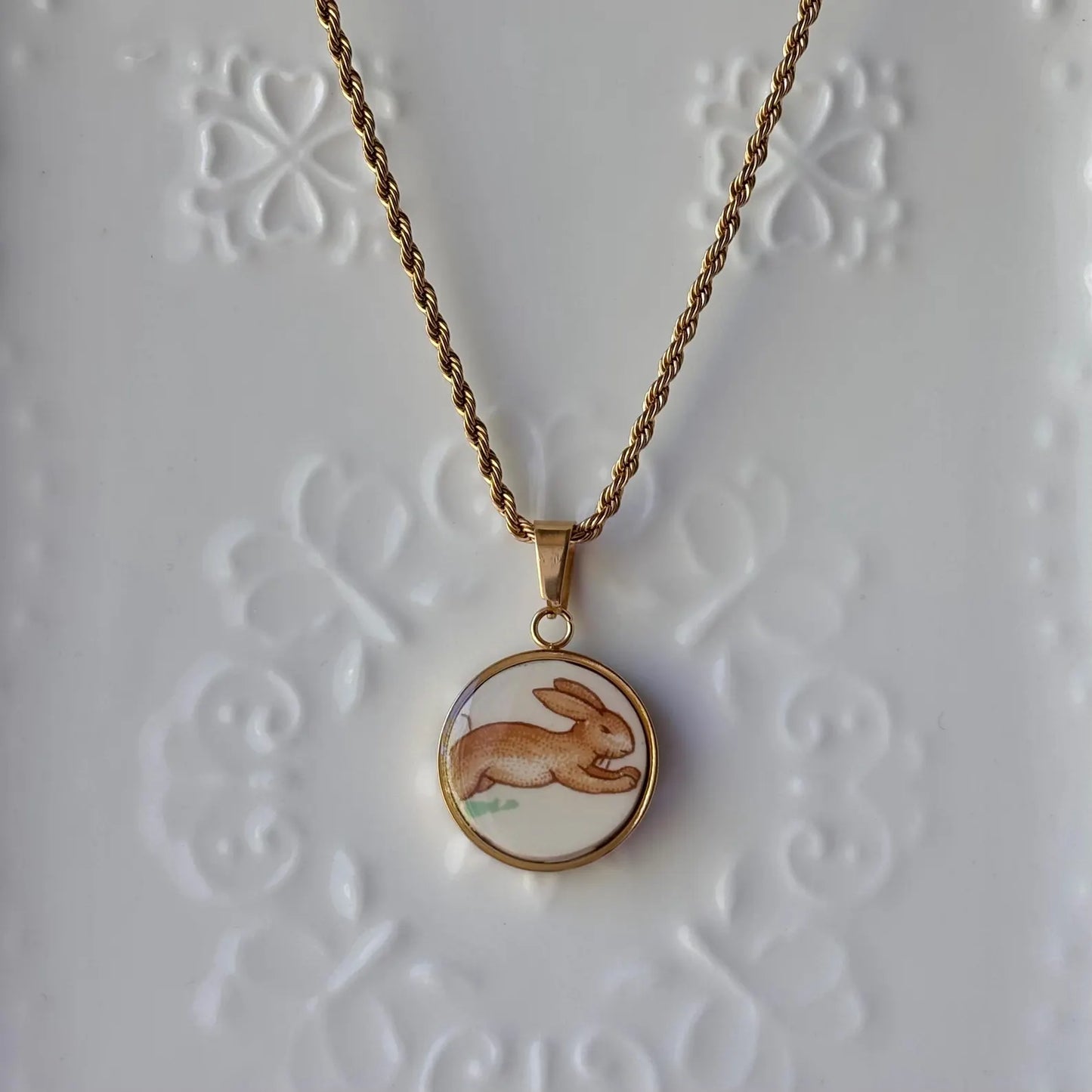 Bunnykins Vintage Broken China Necklace