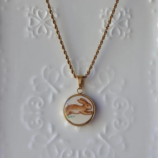 Bunnykins Vintage Broken China Necklace