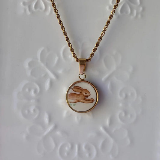 Bunnykins Vintage Broken China Necklace