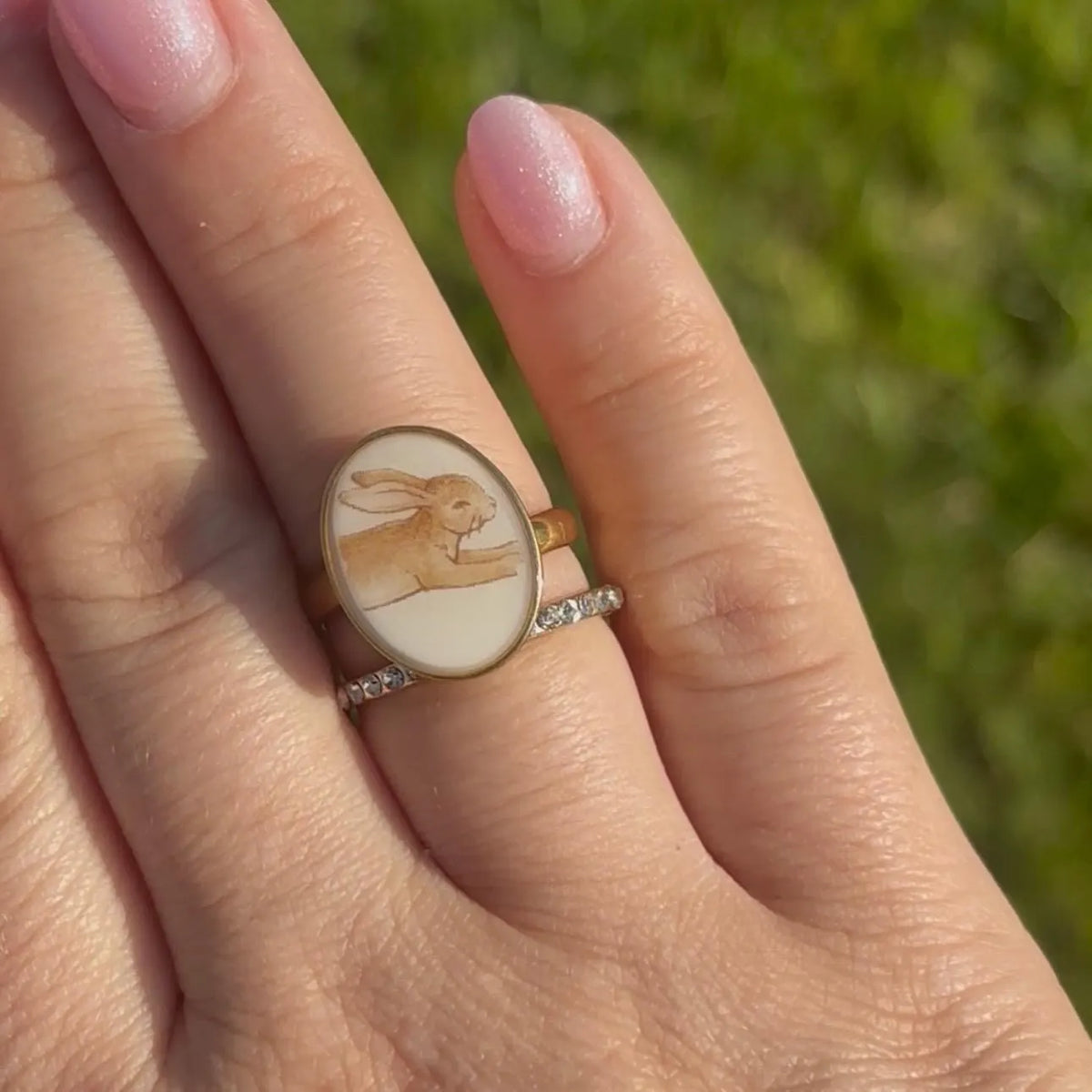 Bunny Ring | Broken China Jewelry | Vintage Bunnykins