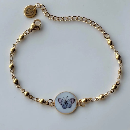 Springtime Garden Butterfly Bracelet | Broken China Jewelry