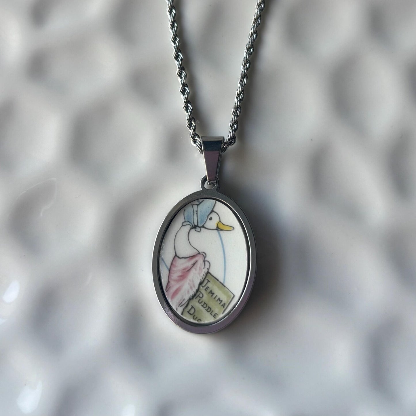 Puddle Duck Peter Rabbit Vintage Broken China Necklace
