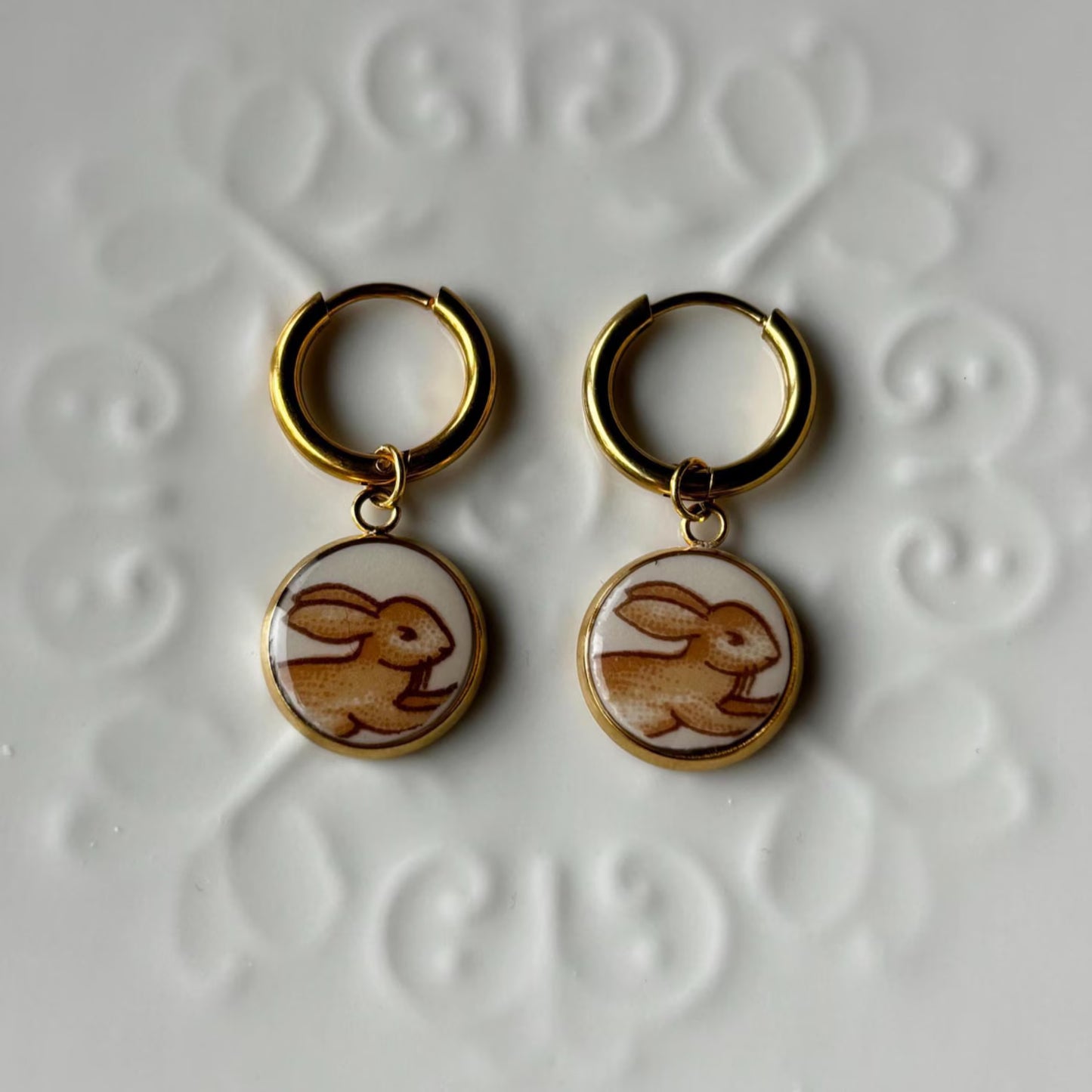 Bunnykins Earring | Vintage Broken China