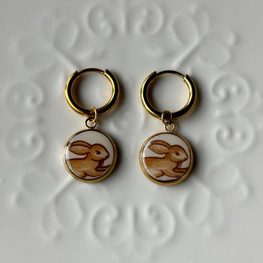 Bunnykins Earring | Vintage Broken China