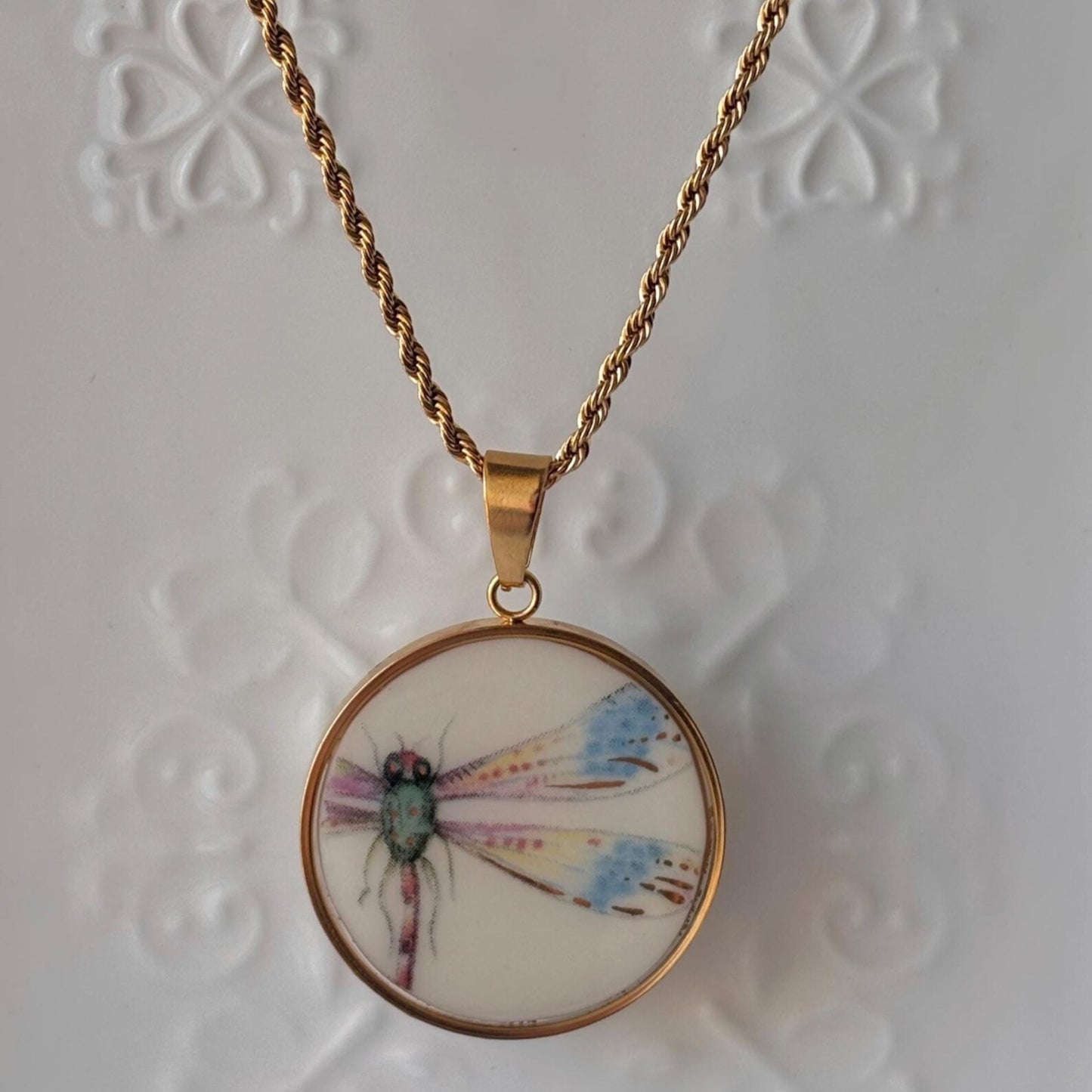Dragonfly Necklace | Broken China Necklace