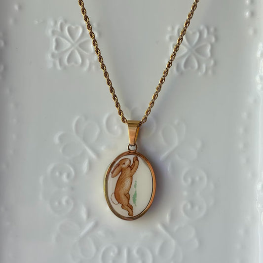Bunnykins Vintage Broken China Necklace
