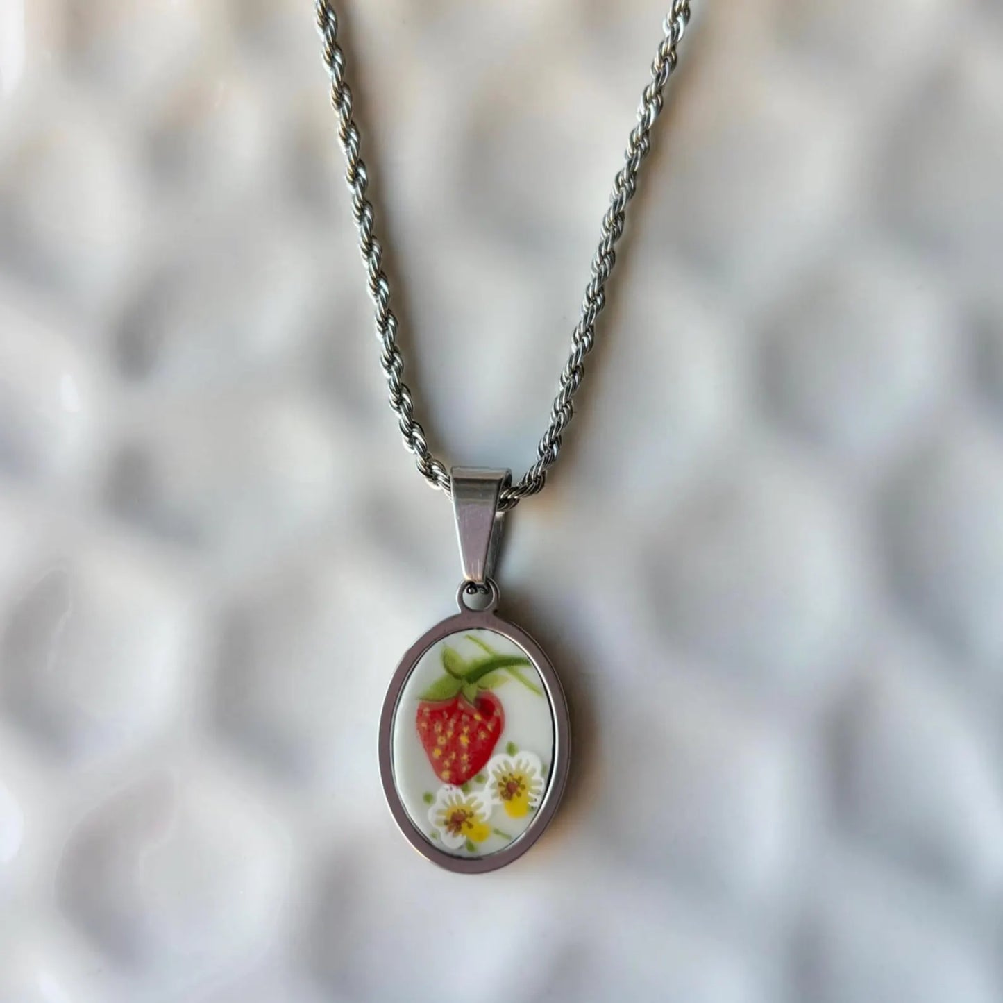 Strawberry | Broken China Necklace