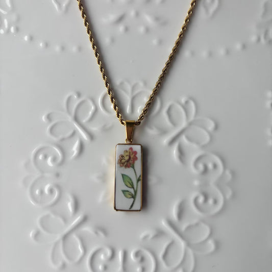 Orange Daisy | Broken China Necklace