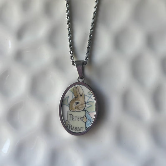Peter Rabbit Vintage Broken China Necklace