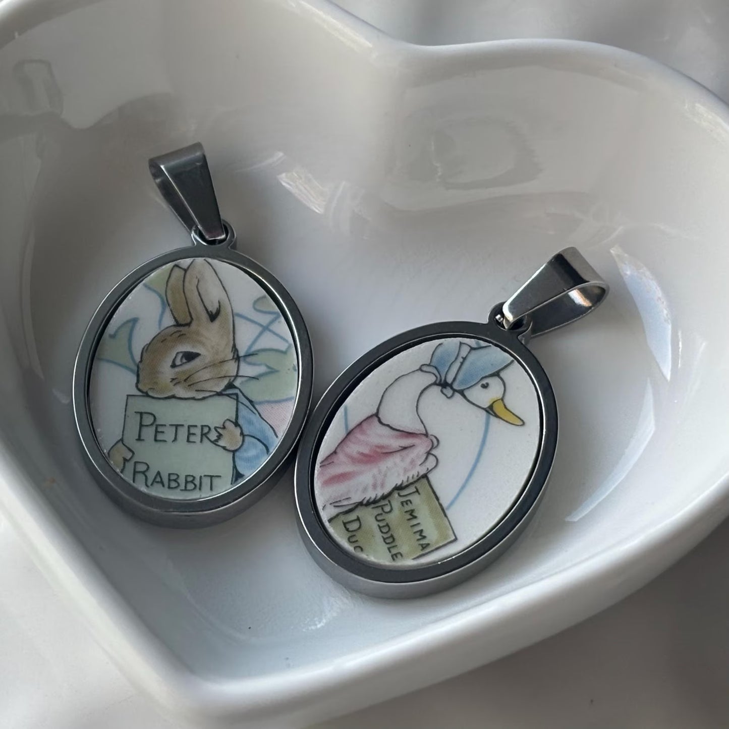 Puddle Duck Peter Rabbit Vintage Broken China Necklace