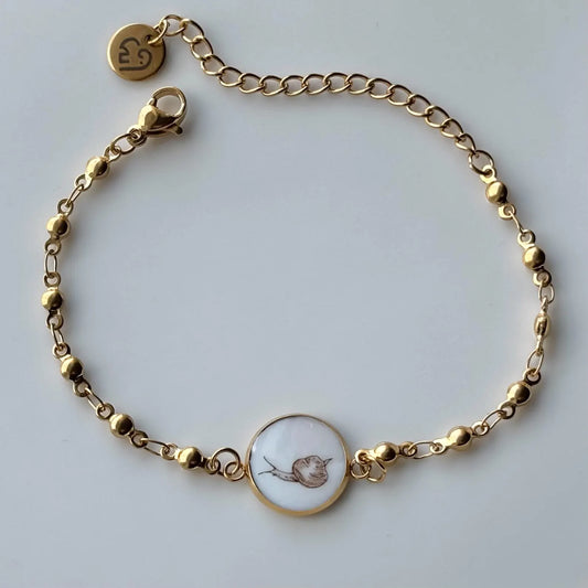 Springtime Garden Snail Bracelet | Broken China Jewelry