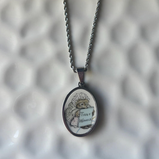 Tiggy Winkle Peter Rabbit Vintage Broken China Necklace