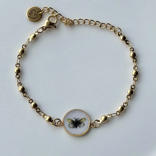 Yellow Butterfly Bracelet | Vintage Broken China Jewelry