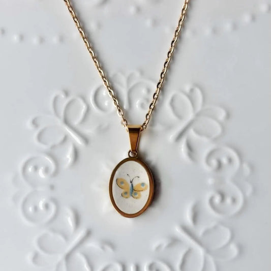 Yellow Butterfly | International Heartland | Handmade Broken Stoneware Jewelry